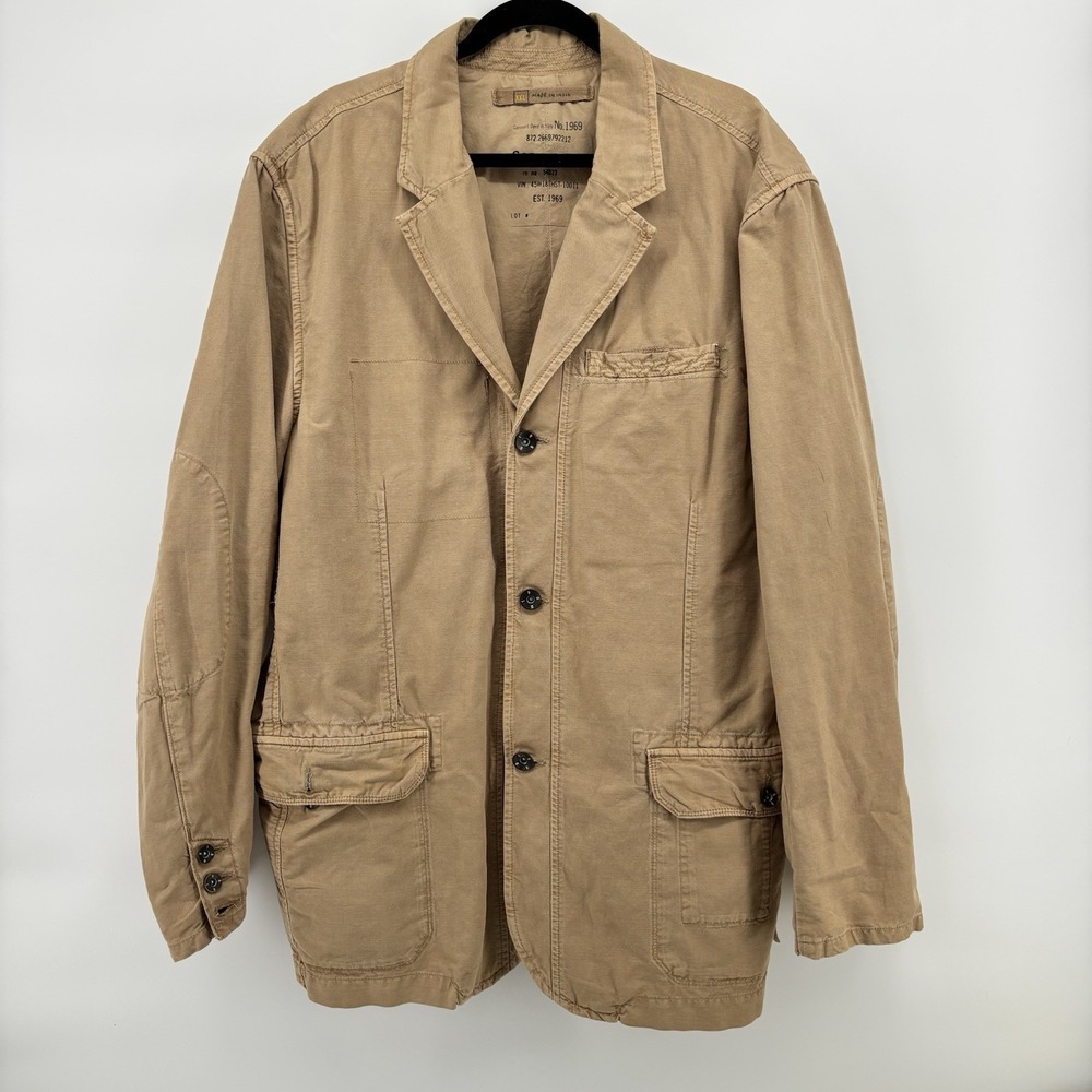 Vintage Gap Canvas Blazer Chore Jacket Collar Twill Barn Coat Men 2XL Sand